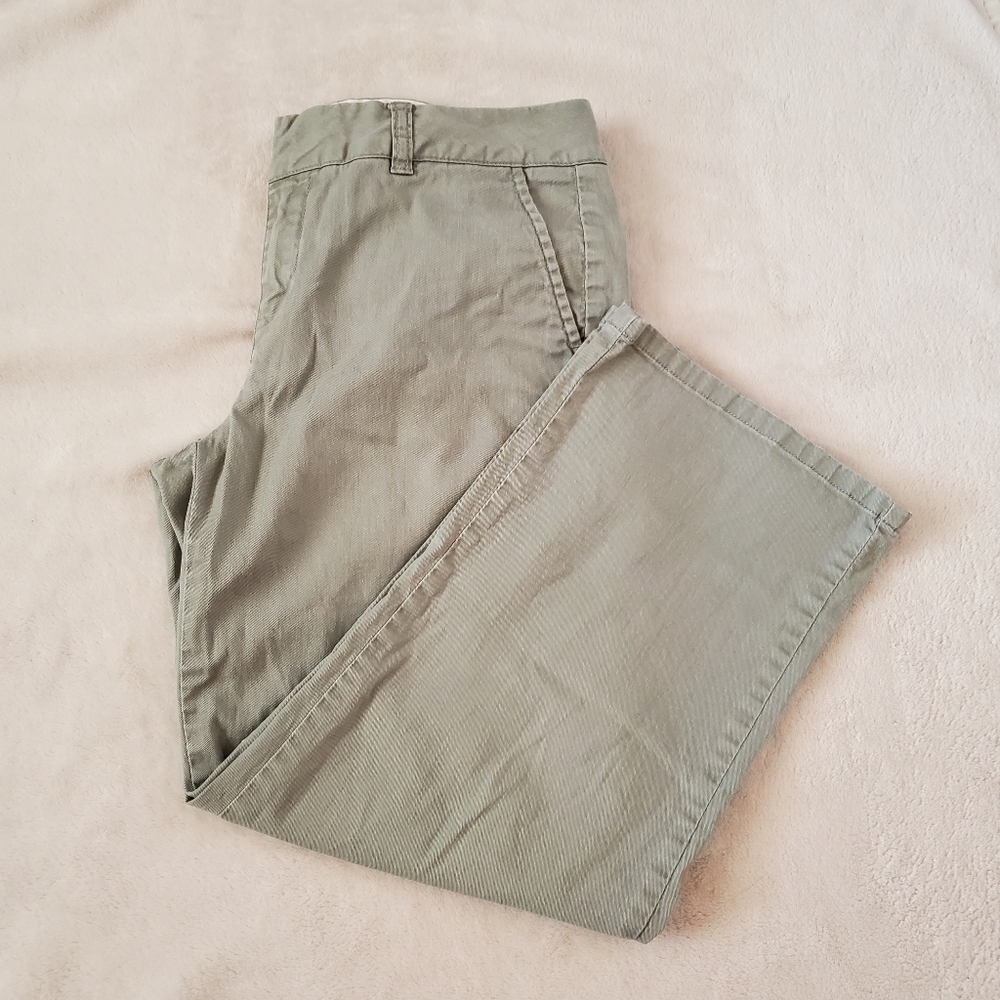 Green Cropped Trouser Pants